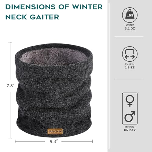 DARCHEN Neck Warmer, Neck Gaiter For Men Women, Winter Face Scarf Fleece Covering Mask, Thick Windproof Scarves Ski Winter Outdoor Activities [1 or 2 Pack] - Thumbnail 3