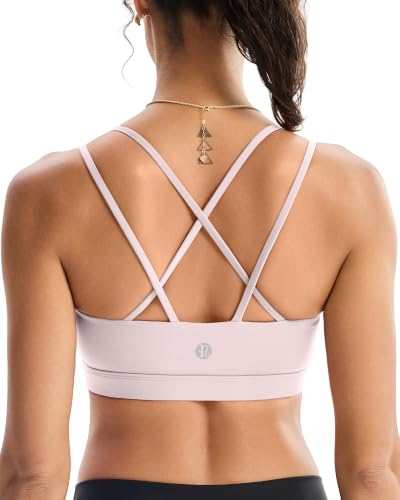Image of RUNNING GIRL Sports Bras for Women High Support,Criss-Cross Back Strappy Bra Moulded Cup High Impact Workout Crop Tops