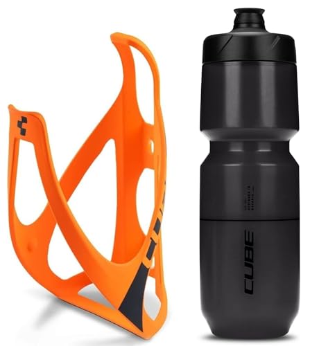 Cube HPP Cage & 750ml Flow Cycling Bottle Kit (Orange/Black)