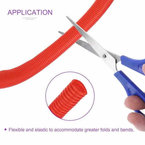 Tubo dividido de alambre DMiotech rojo de 5/8 pulgadas y 20 pies para organizar cables de hogar 2