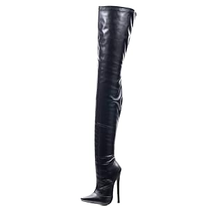 Vujkliy 18CM 7IN Pointed Toe Over The Knee Boots Thick Zipper high Heels Sexy Nightclub Pole Dance Performance
