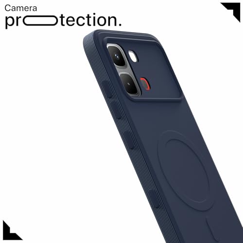 Image of Pikkme Back Cover for Infinix Note Edge 5G Soft Matte Silicone Mag-Safe Design (Mag-Safe Not Support) Camera Protection | Slim Fit Bumper Cover (Blue)