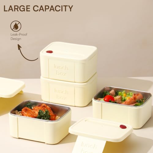 Image of House of Quirk 304 Stainless Steel Lunch Box, 4 Leakproof Containers, Insulated Lunch Bag, Fresh-Keeping Tiffin Box for Office, School & College, BPA Free Food Container