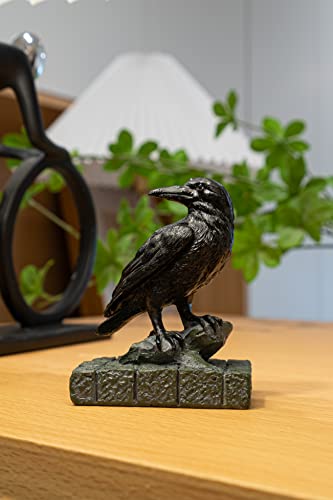 Eascheer Raven On Rock Statue 3" Gothic Crow Scavenger Bird Decor Figurine Altar Sculpture #TOP3