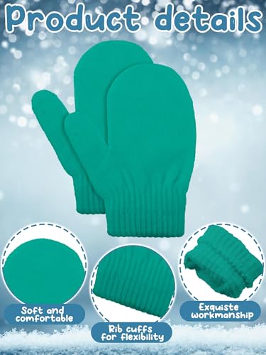 Image of Boao 5 Pairs Toddler Mittens Magic Stretch Black Kids Winter Knitted Gloves Multicolor Newborn Warm Gloves for Boys and Girls