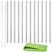 Set of 12 Stainless Steel Straws, Reusable Metal Drinking Straws, Straight Straws + 2 Cleaning Brushes & Storage Box for 20 OZ Yeti RTIC Tumbler Rambler Cups(OD:0.24in)