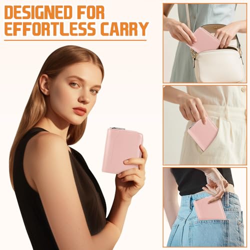 Image of HUANLANG Mens Wallet RFID Blocking Multi Card Holder Wallets for Men Bifold Wallet with Zipper Small Men's Leather Wallet