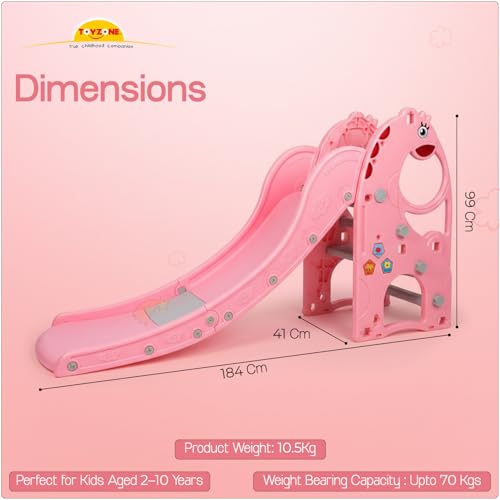 Image of Toyzone B-Rex Dinosaur Slide for Kids | Baby Play Slide | Indoor & Outdoor Kids Slider | Easy Assembly | Safe Rounded Design | BIS Certified | Made in India | Kids Slide for 2-10 Years, Upto 70 kgs