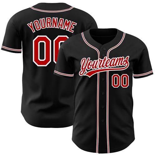 Generic Black Red White Baseball Jersey Women Men Youth Kids, Custom Baseball Jerseys Printed Stitched Name Number Logo Baseball Shirt