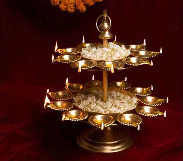 Gracious World Lotus Urli Bowl, Diwali Decorative Round Peacock Shape Urli Bowl for Home Beautiful Handcrafted Bowl Tea Light Candles Home,Office Special for Diwali Gift. (2 Layer, Lotus Urli Bowl) (B0CBSH16GV) Amazon Price History, Amazon Price Tracker