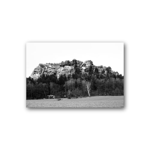 Tableau sur toile noir et blanc paysage minéral de formations rocheuses géologiques