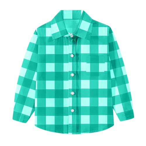 Boys Plaid Button Down Shirts Kids Loose Long Sleeve Lapel Cute Girls Casual 2025 Fall Tops for 0-8 Years