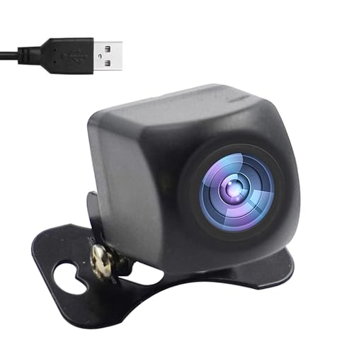 WiFi-Rückfahrkamera 5 V USB/12 V HD WiFi 5 Nachtsichtkamera wasserdichter Fahrtenschreiber kompatibel mit Android IOS für Motorrad Auto Wohnmobil Van Schwarz A