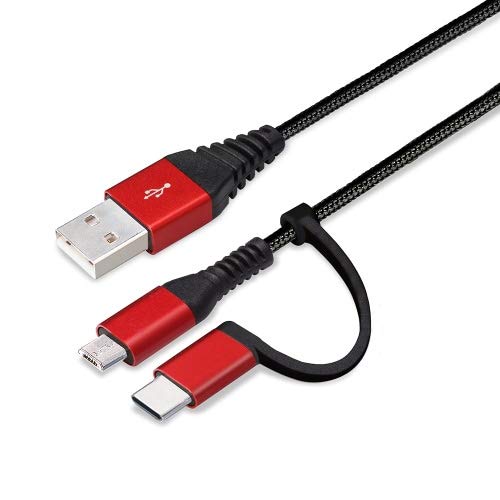iCharger PG-CMC01M01BK (Red & Black) 2-in-1 USB Tough Bull (Type-C & MICR