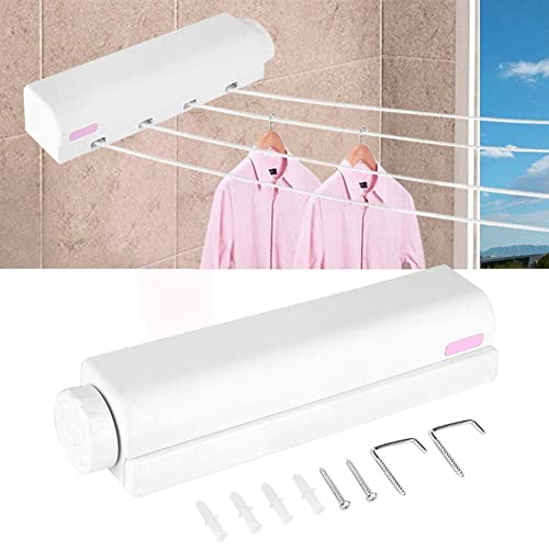 Tendedero de ropa para montaje en la pared, retráctil, plegable, ahorra  espacio, para balcón, lavandería, dormitorio, carga máxima de 100 libras