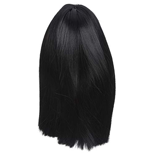 Perruque synthétique noire ajustable et douce, la coiffure confortable avec frange tendance
