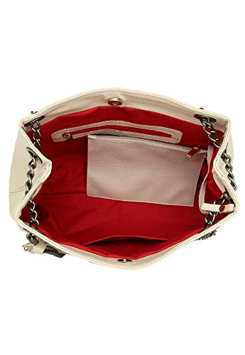 Bolsa Feminina de Ombro Grande Com Necessaire Selten Creme