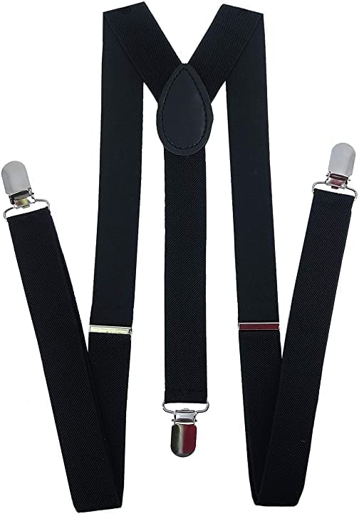 Black Suspender with 1 Red and 1 Black Bow Tie Set for Kids 1 to 5 Years (Black)-image-21