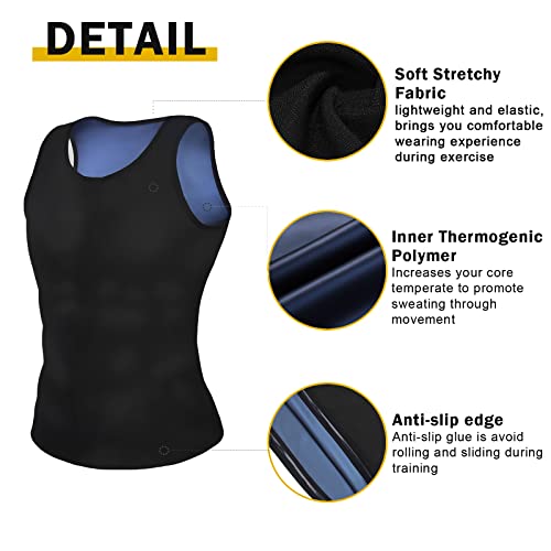 Baxobaso Sauna Suit Sweat Waist Trainer Vest For Men Sweat Workout Tank Top Shaper L/Xl #TOP5