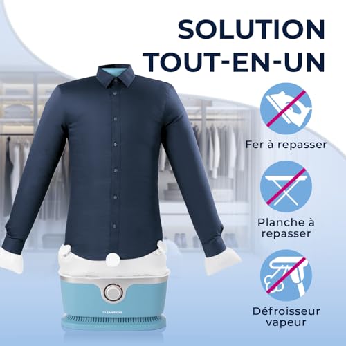 CLEANmaxx Repassage automatique de chemises PRO | Remplace le fer à repasser, la planche à repasser, le défroisseur vapeur et le steamer | Pour chemises, chemisiers & t-shirts | Innovant & efficace – vue 7