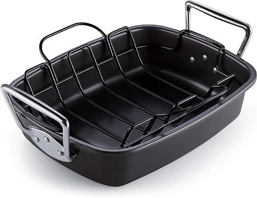 Asador antiadherente para hornear fuente rectangular con rejilla 43 x 33 cm 4