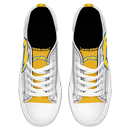 image for FOCO Los Angeles Chargers NFL Womens Glitter Low Top Canvas Shoes - 8