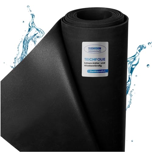 TeichVision - Premium EPDM Teichfolie Stärke 1 mm - 1,5 m x 0,5 m/naturgerechte EPDM Folie schwarz - besonders langlebig/auch geeignet als Hochbeet Folie wasserdicht