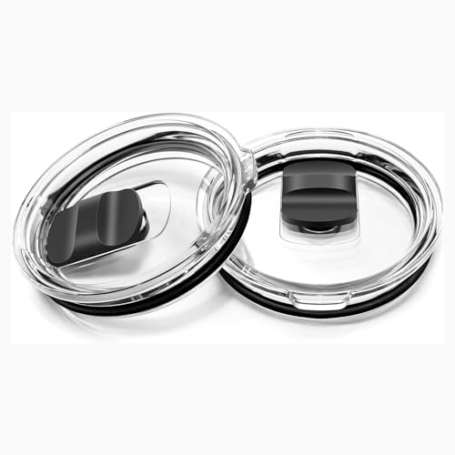 30 oz Tumbler Lid, Replacement Lids Compatible for YETI 30 oz Tumbler, 14 oz Mug and 26 oz Straw Mug, 2 Pack Travel Spill Proof Cup Lids Covers with Magnetic Slider Switch, BPA Free
