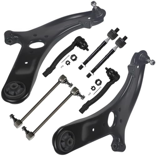 Image of Detroit Axle - Front Control Arms Kit for 2012-2017 Hyundai Accent, 2 Lower Control Arms w /Ball Joints, 4 Inner & Outer Tie Rods, 2 Sway Bar Links 2013 2014 2015 2016 Replacement