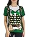 COSAVOROCK St. Patrick's Day Femme Leprechaun Déguisement Trèfle Costume T-Shirts (M, Vert)