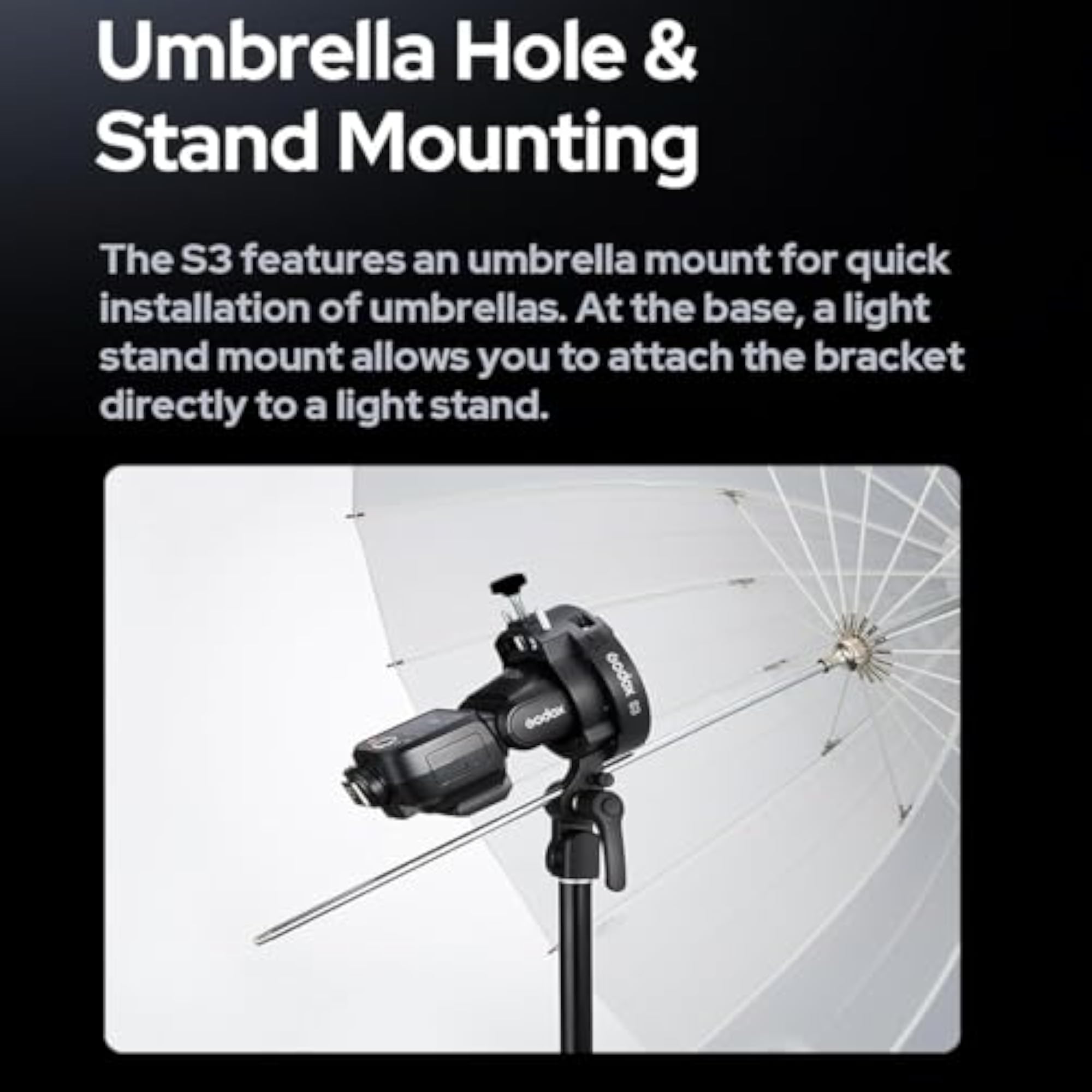 S3 Speedlite Bracket for Flash Softbox