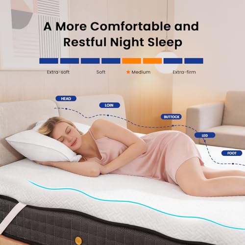 Image of Czpalo 3 Inch Gel Memory Foam Mattress Topper Twin, Cooling Mattress Topper with Removable & Washable Bamboo Cover, CertiPUR-US Certified