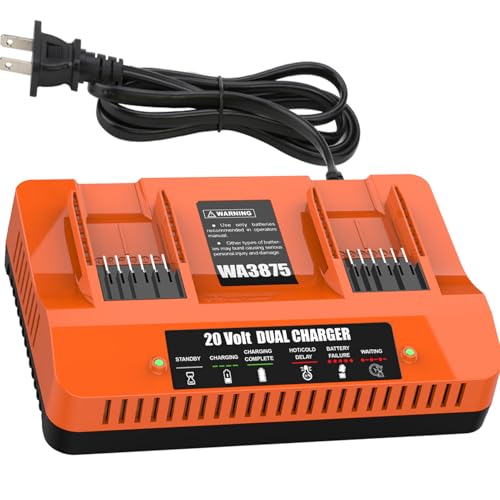 Dual Port Fast Charger Replacement for Worx Battery 20V Charger