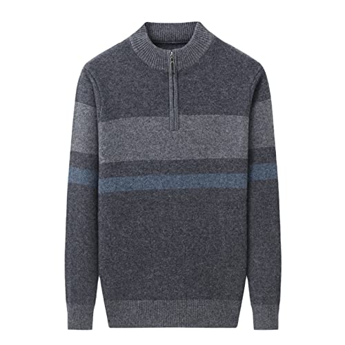 Pull pour homme à col zippé mi-haut chaud pour l'automne et l'hiver au quotidien