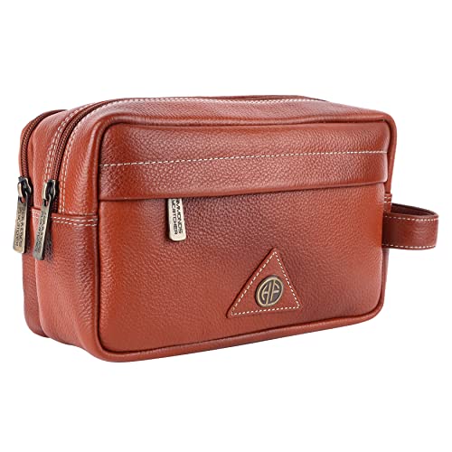 Hammonds Flycatcher Bolsa de afeitado de cuero genuino para hombre, kit de cuero Dopp, bolsa de aseo de viaje, organizador de kit de higiene y aseo personal, cuero libre de crueldad y estuche de