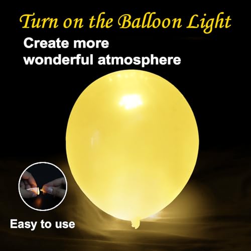 Image of 100 PCS (Warm White) Balloon Lights with Long Standby Time, Mini Ball Lights, Round LED Lamp for Paper Lantern Balloon Party Wedding Birthday Celebration Festival Halloween Christmas Decoration