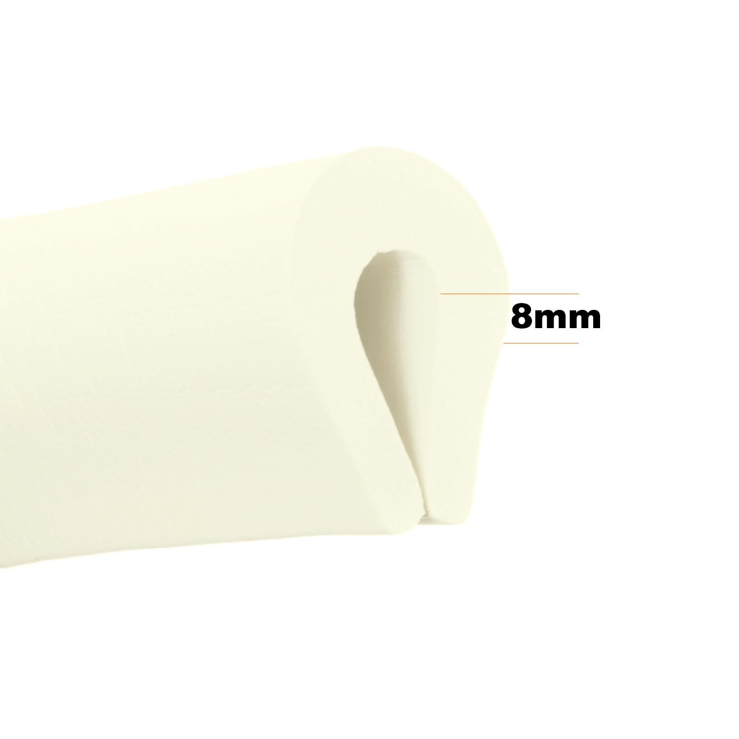 20 Metros Protector Borde Forma de U, Espuma para Borde de Mesa de Vidrio, Anticolisión Tira para Bebés y niños, Protectores para Bordes, Extra DENSOS. 10x2M, Marfil KXD7003 Ivory
