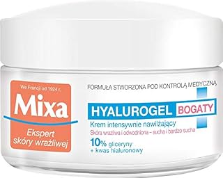 Mixa Hyalurogel Skóra Wrażliwa i Odwodniona Bogaty Krem Nawilżający, 50 ml