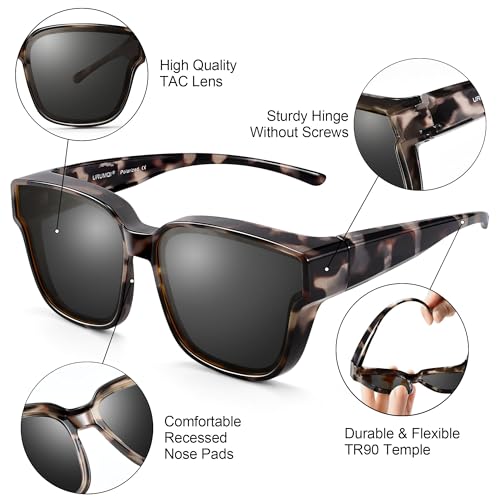 Image of URUMQI Polarized Sunglasses Fit Over Glasses Women Men UV400 Trendy Shades