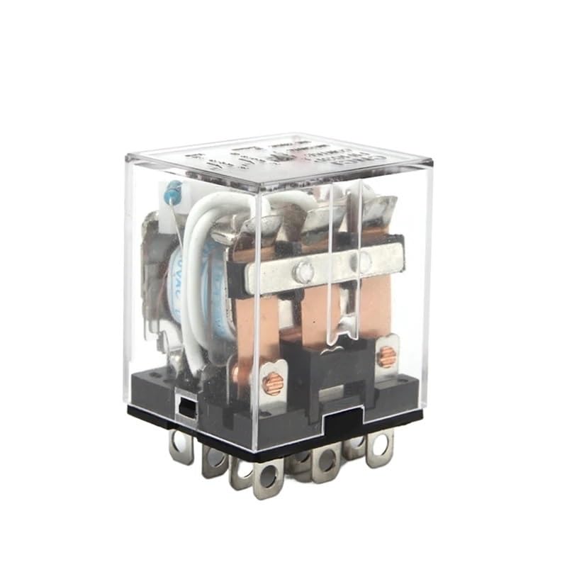 Relé intermedio HH63P LY3NJ 10A, microrelé electromagnético pequeño ACDC12V24V AC110V 220V 380V con base de enchufe de 11 pines PTF11A(DC 12V)
