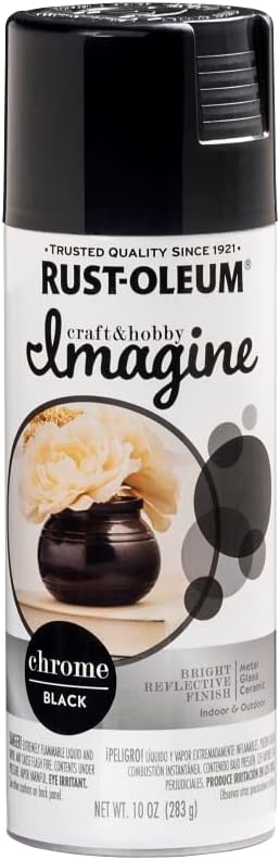 Rust-Oleum Imagine Craft & Hobby Pintura en aerosol cromada de color negro cromado, 10 onzas