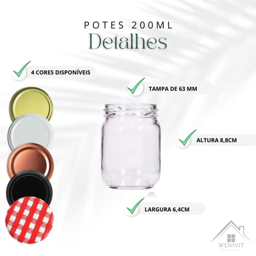 Kit com 10 Potes de Vidro Nadir Vários Tamanhos com Tampa