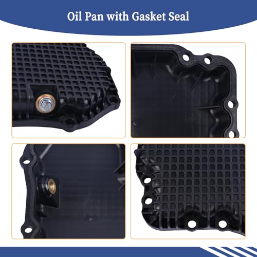 Image of 11110-6RC1B Oil Pan with Gasket Drain Plug Compatible with Nissan Rogue 1.5L 2021 2022 2023 2024 Replace 111106RC1B 11110 6RC1B