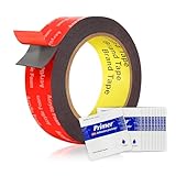 Tapsi Double Sided Tape Heavy Duty – Waterproof Foam Mounting Tape 0.98" x 18 FT with 10 Adhesion Promoters – Strong Adhesive for LED Strip Lights, Car Trim, Walls, Home, Office & Outdoor Decor