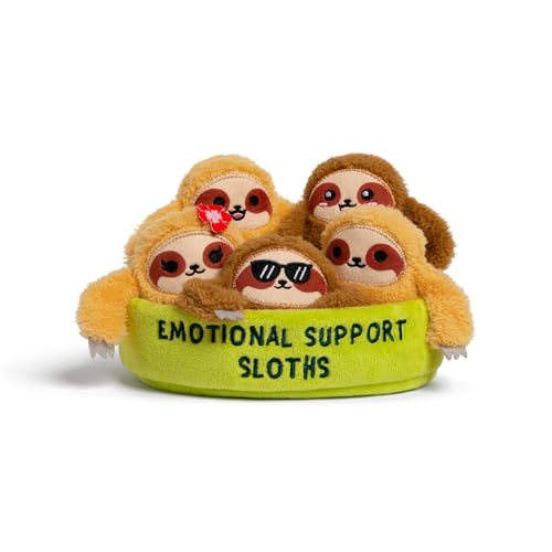 Image of Emotional Support Pals Sloths by Relatable - Cute Stuffed Animals, Squishy Toys and Plushies, Back to School Gifts and Desk Accessories for All Ages - Includes 5 Plushies with Plush Carrying Basket