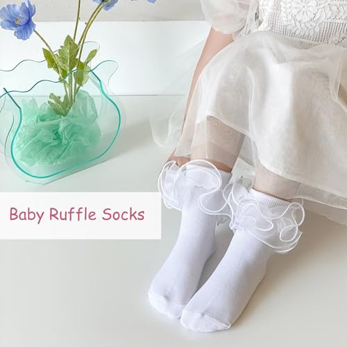 Baby Girls Socks Toddler Ruffle Socks Infant Princess Dress Socks For Newborn baby2