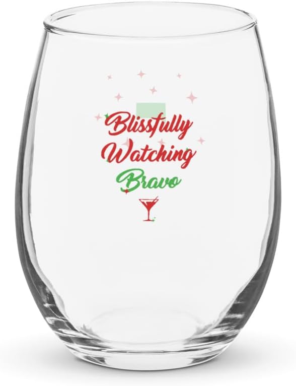 Blissfully Watching Bravo Wine Glass - Officially Licensed