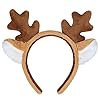 Orgoue Reindeer Antlers Headband, Fluffy Deer Ears Hairband Animal Headpiece for Women for Face Washing Christmas Halloween