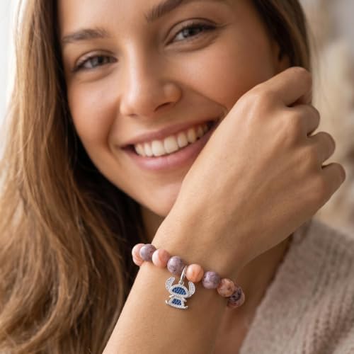 Image of Pink Natural Stone Stitch-Shape Bracelets for Daughter Granddaughter Niece Sister Women Love Gifts Bracelet Jewelry