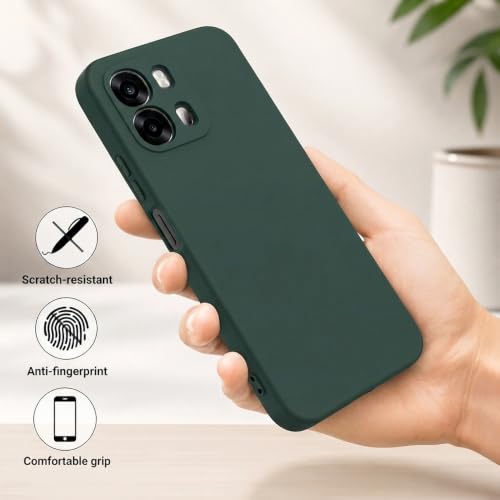 Image of Back Cover Compatible with Oppo A6 Pro 5G | Full Camera Protection | Premium Liquid Silicon Case | Flexible Bumper Case for Oppo A6 Pro 5G (Green)